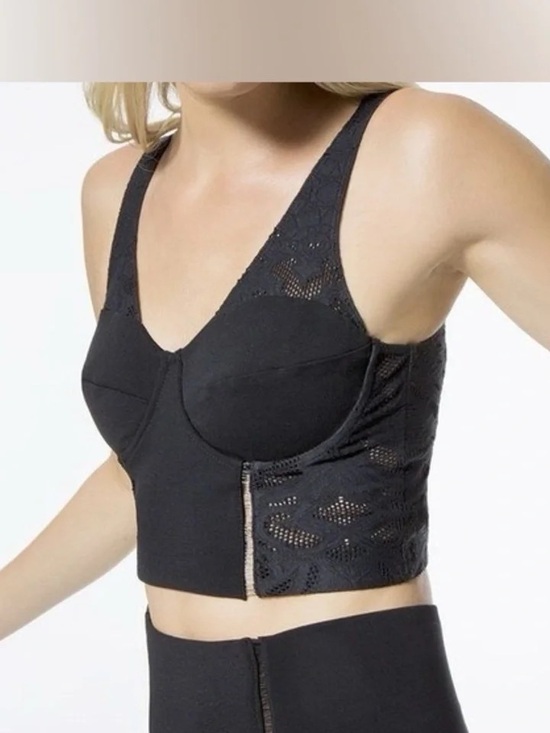 Jonathan Simkhai Tops - Jonathan Simkhai x Carbon 38 Black Lace-Panel Longline crop Top
